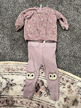 Babysprouts Owl Print Two-Piece Set Size 3M Like New
